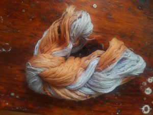 Guatemalan Handmade Yarns Orange and Silver Colors