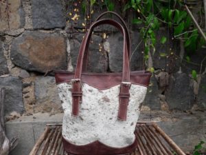 Shoulder Tote With Brushed Leather