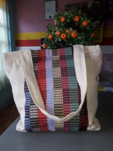 Multicolored Cotton Shoulder Bag